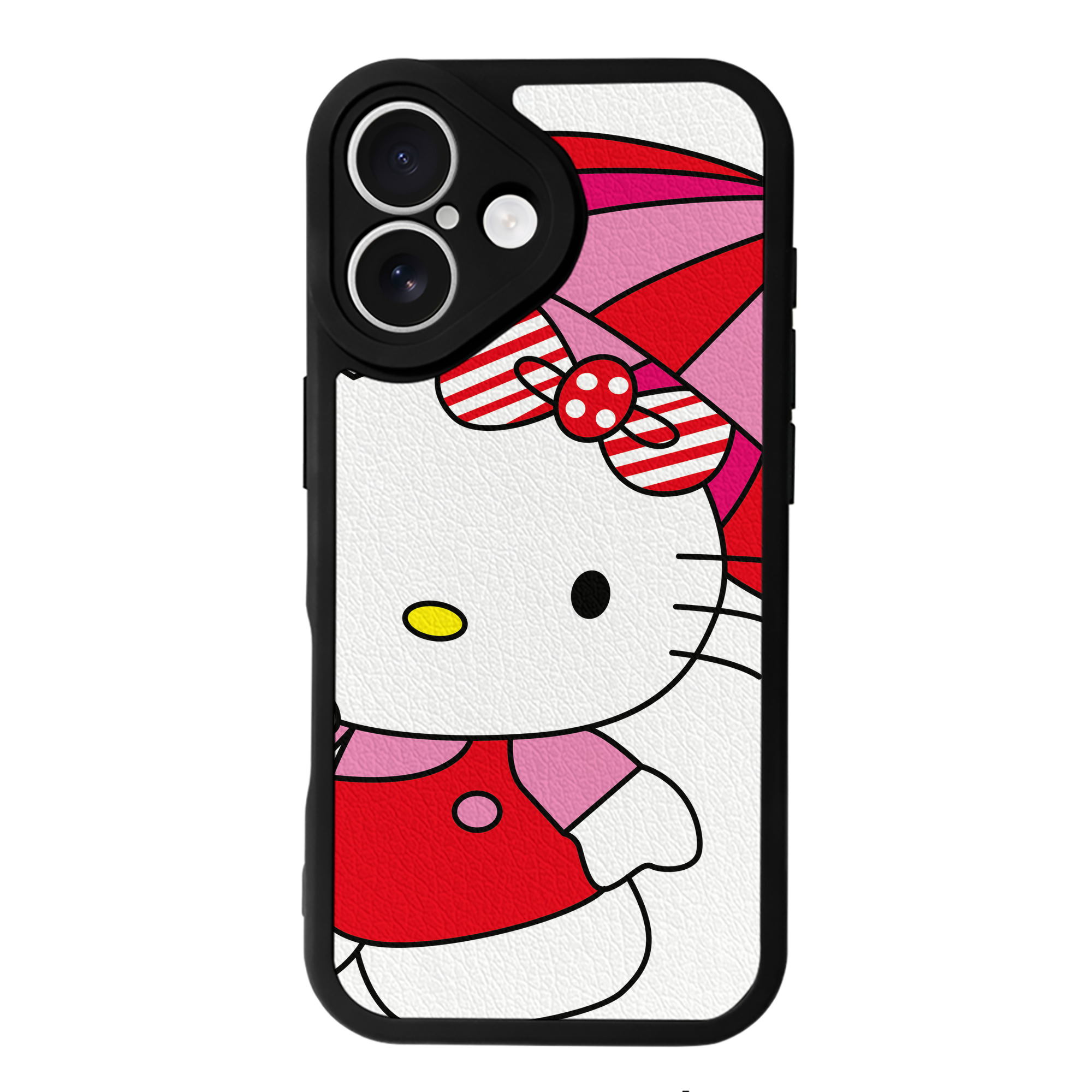 （画像用） Hello Kitty ハローキティ 【iPhone 16シリーズ対応】シリコンスマホケース（レザー調） 材質：シリコン